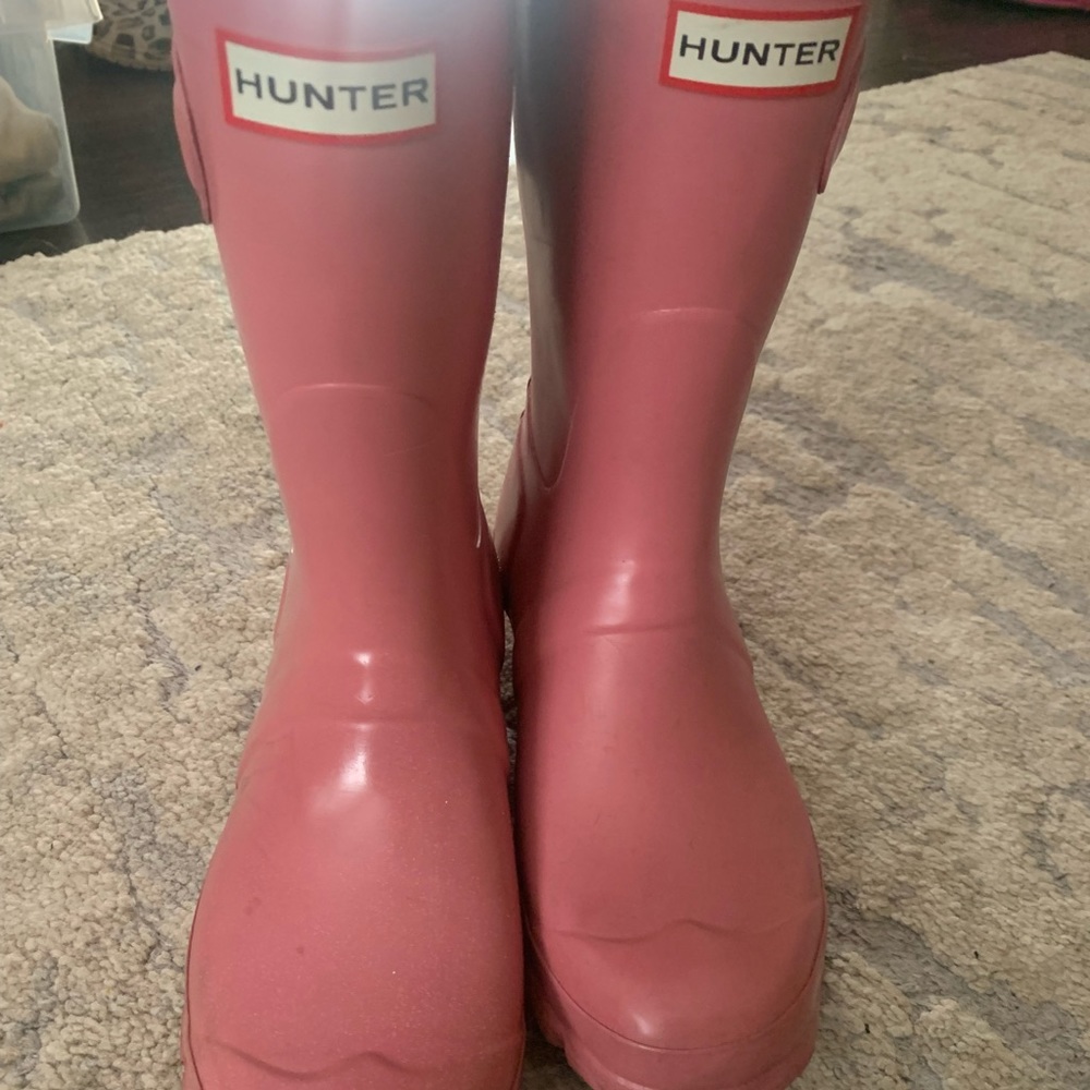 Pink hunter boots